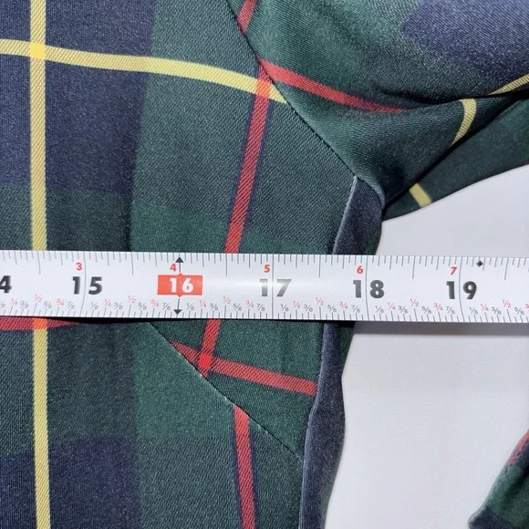 Gretchen Scott Ruffle Neck Middleton Red Plaid 3/4 Sleeve Blouse Top Size Medium - Picture 3 of 6